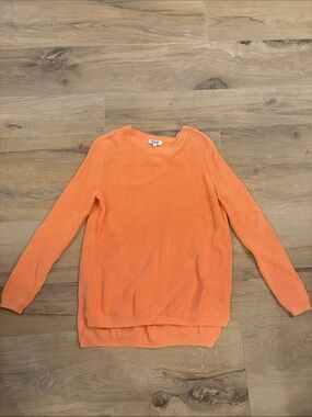 525 America Bright Orange Ribbed Crewneck Sweater